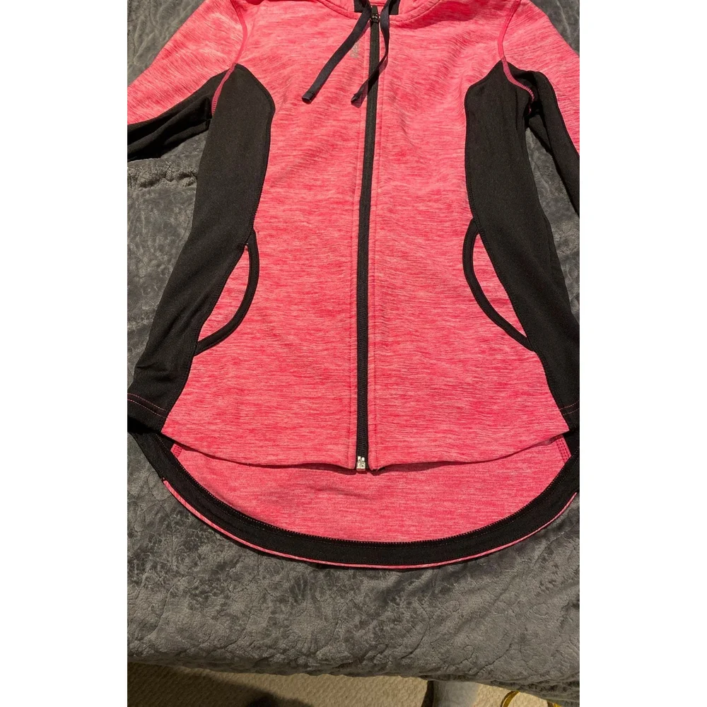 Reebok Active Hooded Jacket Petite XS/S Pink/Black - Picture 9 of 9